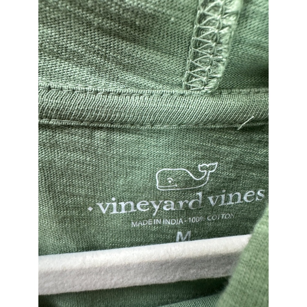 NEW Vineyard Vines Green Slub Whale Dot Curved Hem Hoodie Tee Medium Cotton Top - Picture 10 of 16